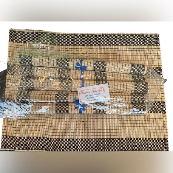 6 PIECE BAMBOO PLACEMAT SET - Picture 1 of 8